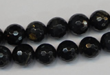 CTE1188 15.5 inches 10mm faceted round blue tiger eye beads