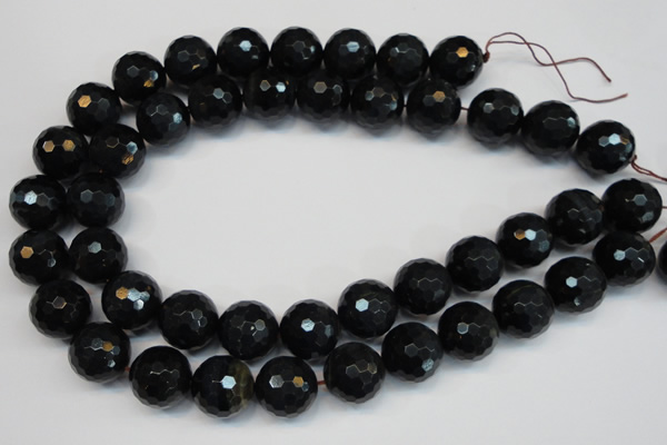 CTE1191 15.5 inches 16mm faceted round blue tiger eye beads