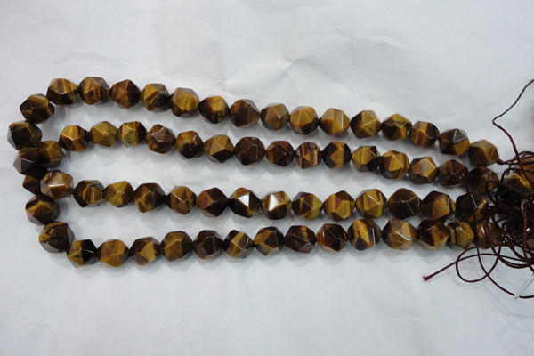 CTE1203 15 inches 12mm faceted nuggets yellow tiger eye beads