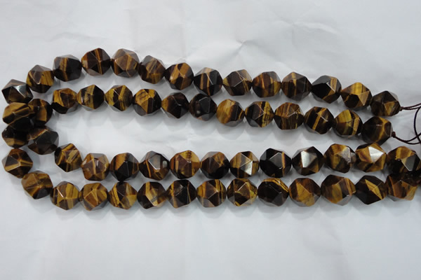 CTE1205 15 inches 16mm faceted nuggets yellow tiger eye beads