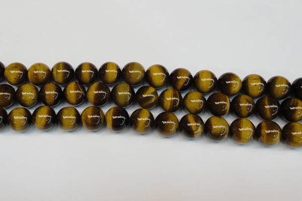 CTE1237 15.5 inches 12mm round A+ grade yellow tiger eye beads