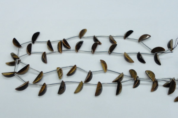 CTE124 6*17mm top-drilled moon yellow tiger eye beads wholesale