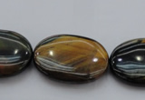 CTE1364 15.5 inches 15*20mm oval yellow & blue tiger eye beads