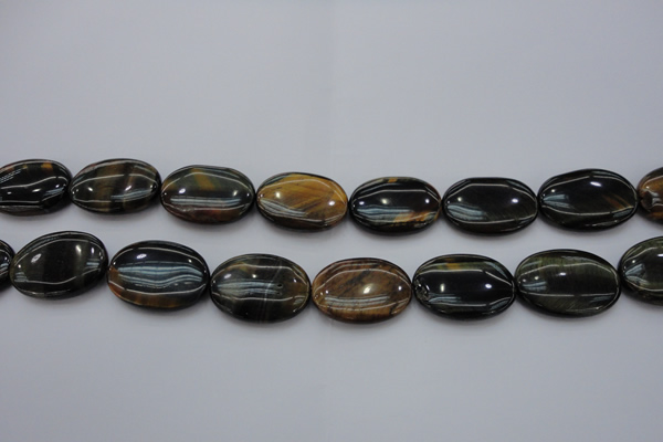 CTE1364 15.5 inches 15*20mm oval yellow & blue tiger eye beads