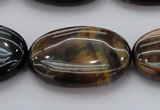 CTE1368 15.5 inches 30*40mm oval yellow & blue tiger eye beads