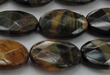 CTE1372 15.5 inches 15*20mm faceted oval yellow & blue tiger eye beads