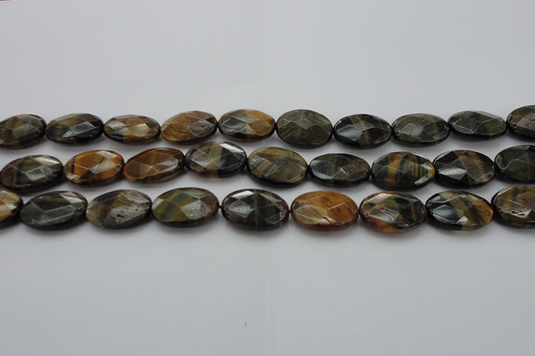 CTE1372 15.5 inches 15*20mm faceted oval yellow & blue tiger eye beads