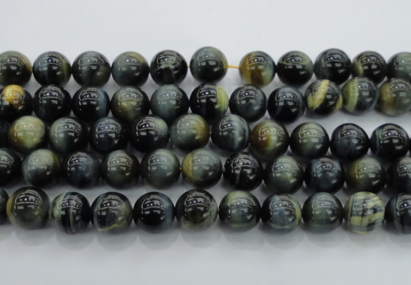 CTE1457 15.5 inches 18mm round golden & blue tiger eye beads