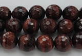 CTE1461 15.5 inches 6mm faceted round red tiger eye beads