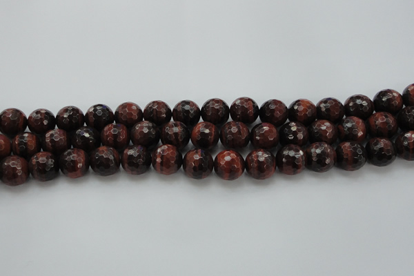 CTE1464 15.5 inches 12mm faceted round red tiger eye beads