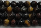 CTE1472 15.5 inches 8mm faceted round mixed tiger eye beads