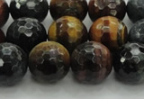 CTE1475 15.5 inches 14mm faceted round mixed tiger eye beads