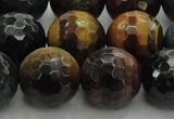 CTE1478 15.5 inches 20mm faceted round mixed tiger eye beads