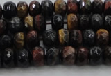 CTE1481 15.5 inches 5*8mm faceted rondelle mixed tiger eye beads