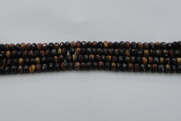 CTE1481 15.5 inches 5*8mm faceted rondelle mixed tiger eye beads