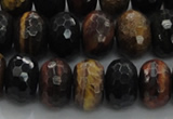 CTE1484 15.5 inches 8*14mm faceted rondelle mixed tiger eye beads