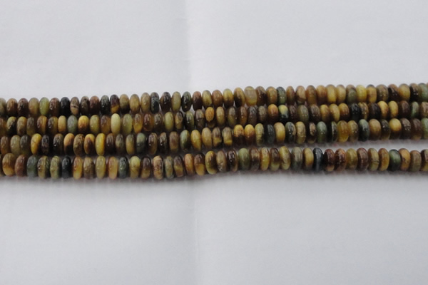 CTE1545 15.5 inches 4*6mm rondelle golden & blue tiger eye beads