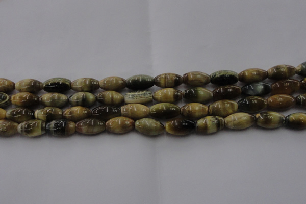 CTE1553 15.5 inches 8*12mm rice golden & blue tiger eye beads wholesale