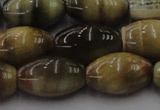 CTE1556 15.5 inches 13*18mm rice golden & blue tiger eye beads wholesale