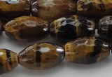 CTE1581 15.5 inches 10*14mm faceted rice yellow tiger eye beads