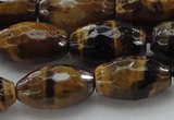 CTE1582 15.5 inches 12*16mm faceted rice yellow tiger eye beads