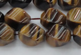 CTE1590 15.5 inches 10*14mm twisted rice yellow tiger eye beads