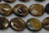 CTE1726 15.5 inches 14mm faceted coin yellow tiger eye beads