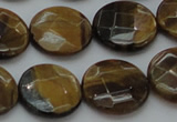 CTE1727 15.5 inches 16mm faceted coin yellow tiger eye beads