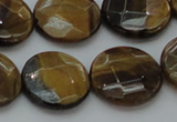 CTE1728 15.5 inches 18mm faceted coin yellow tiger eye beads