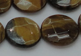 CTE1729 15.5 inches 20mm faceted coin yellow tiger eye beads