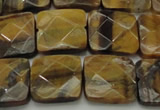 CTE1734 15.5 inches 15*15mm faceted square yellow tiger eye beads