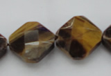 CTE1738 15.5 inches 20*20mm faceted diamond yellow tiger eye beads