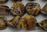 CTE1742 15.5 inches 16mm twisted coin yellow tiger eye beads