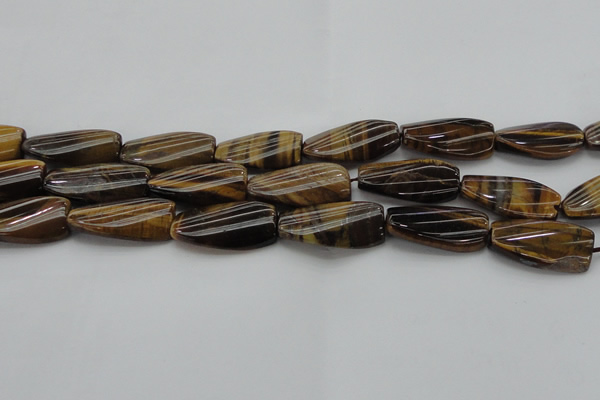 CTE1744 15.5 inches 15*30mm twisted rectangle yellow tiger eye beads