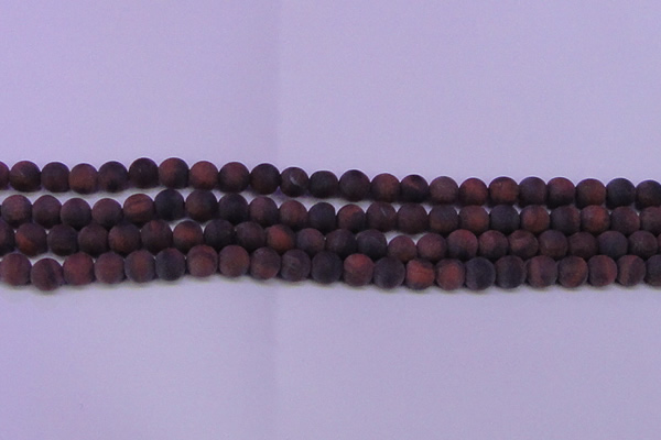 CTE1765 15.5 inches 14mm round matte red tiger eye beads