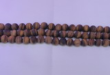 CTE1770 15.5 inches 4mm round matte yellow tiger eye beads