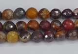 CTE1818 15.5 inches 4mm faceted round red iron tiger beads