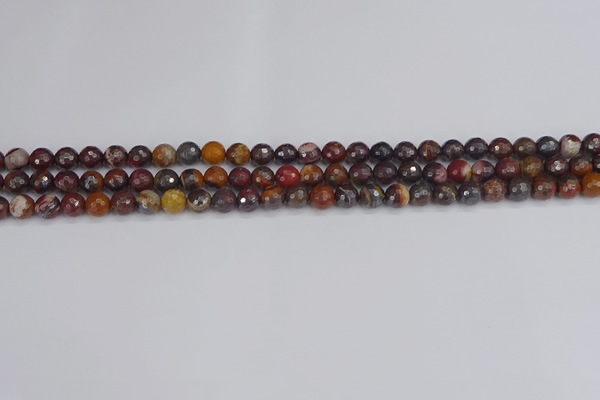 CTE1818 15.5 inches 4mm faceted round red iron tiger beads