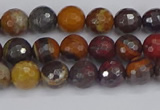 CTE1819 15.5 inches 6mm faceted round red iron tiger beads