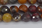 CTE1821 15.5 inches 10mm faceted round red iron tiger beads