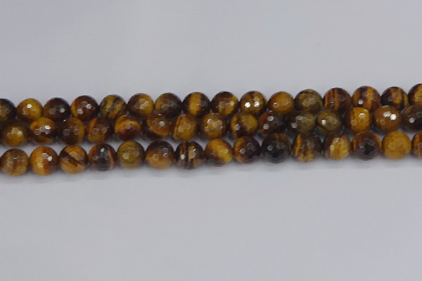 CTE1829 15.5 inches 10mm faceted round yellow tiger eye beads