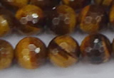 CTE1830 15.5 inches 12mm faceted round yellow tiger eye beads