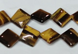 CTE186 15.5 inches 10*10mm diamond yellow tiger eye gemstone beads