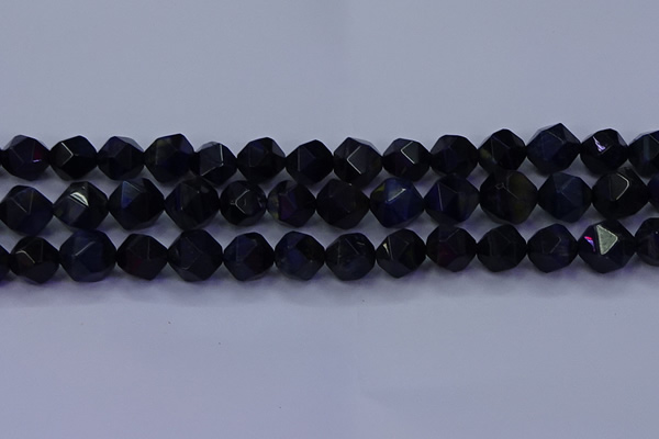 CTE1919 15.5 inches 12mm faceted nuggets blue tiger eye beads