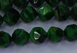 CTE1922 15.5 inches 8mm faceted nuggets green tiger eye beads