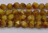 CTE1931 15.5 inches 6mm faceted nuggets golden tiger eye beads