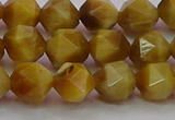 CTE1934 15.5 inches 12mm faceted nuggets golden tiger eye beads