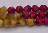 CTE1937 15.5 inches 8mm faceted nuggets mixed tiger eye beads