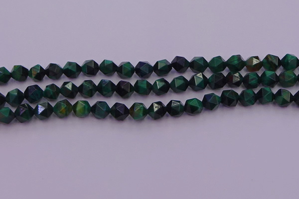 CTE1947 15.5 inches 8mm faceted nuggets green tiger eye beads