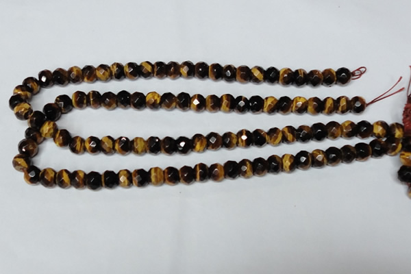 CTE197 15.5 inches 7*12mm faceted rondelle yellow tiger eye gemstone beads